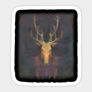 Stag on Canvas Sticker